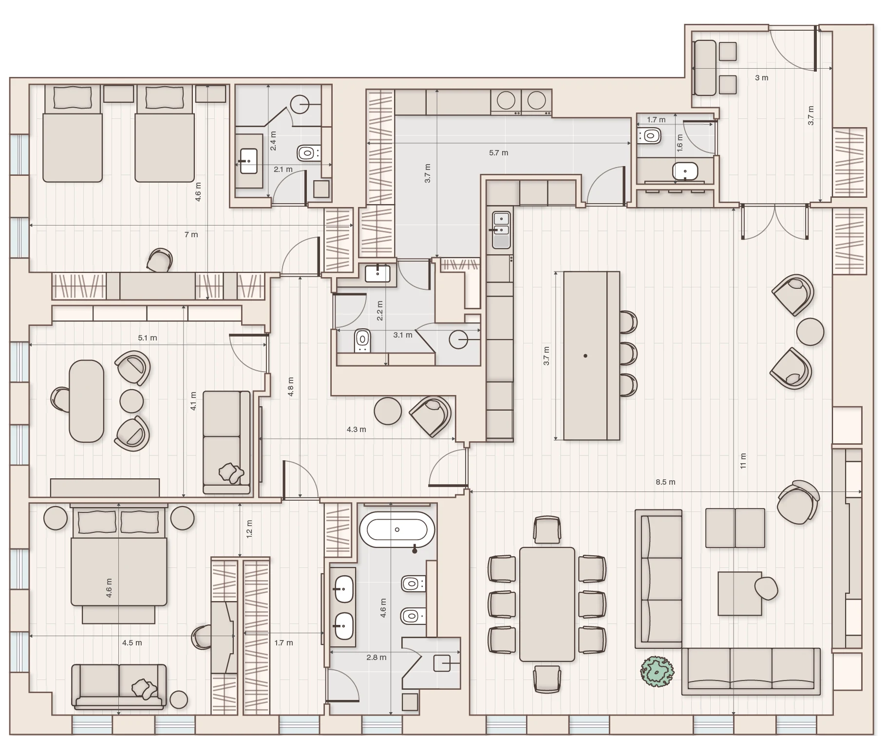 Residence 3D3 floor plan